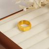 Wholesale Wide Glossy Couple Ring In Exaggerated Geometric Style Titanium Steel Electroplated