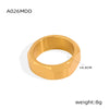 Wholesale Wide Glossy Couple Ring In Exaggerated Geometric Style Titanium Steel Electroplated