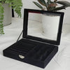 Wholesale Window Jewelry Box Transparent Velvet Wooden Jewelry Anti Oxidation Storage Box For Rings Necklaces Earrings