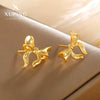 Wholesale Women Alloy Flower Bow Electroplated Fashionable Earrings