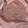 Wholesale Women Cherry Rhinestone Alloy Anklet With Fruit Pendant Tennis Chain