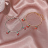 Wholesale Women Cherry Rhinestone Alloy Anklet With Fruit Pendant Tennis Chain