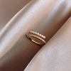 Wholesale Women Copper Geometric Inlaid Zircon Ring And Bracelet