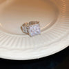 Wholesale Women Copper Geometric Inlaid Zircon Ring And Bracelet