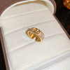 Wholesale Women Copper Geometric Inlaid Zircon Ring And Bracelet