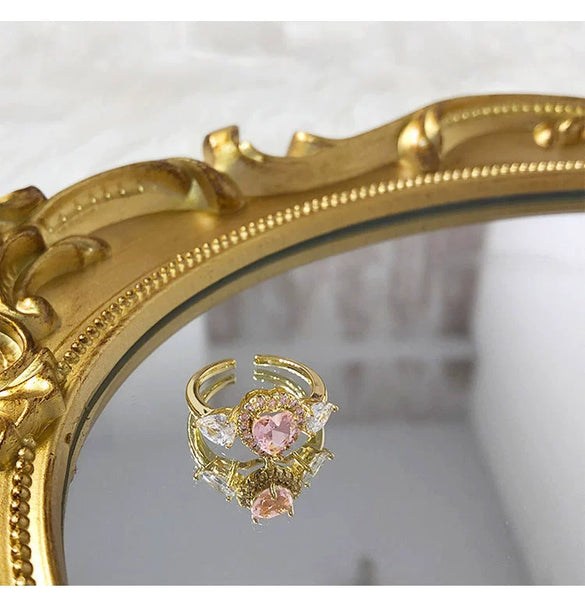 Wholesale Women Copper Geometric Inlaid Zircon Ring And Bracelet