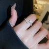 Wholesale Women Copper Geometric Inlaid Zircon Ring And Bracelet