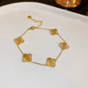 Wholesale Women Copper Light Luxury Flower Diamond Striped Electroplating Bracelet