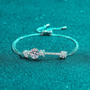 Wholesale Women Double Chain Push Pull Design 925 Sterling Silver Bracelet With Cartoon Characters And Electroplating