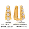 Wholesale Women Elegant Highend Electroplated Stainless Steel Ushaped Imitation Pearl Earrings
