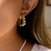 Wholesale Women Elegant Highend Electroplated Stainless Steel Ushaped Imitation Pearl Earrings