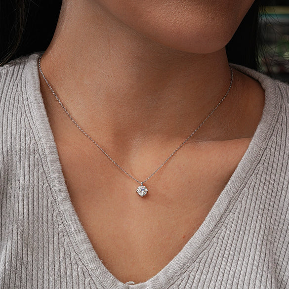 Wholesale Women Fashion Classic Silver 925 Sterling Silver Pendant With Moissanite And Geometric Design Jewelry