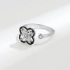 Wholesale Women Fashion Four Leaf Clover Rotatable Ring Copper Electroplated
