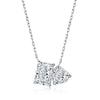 Wholesale Women Fashion S925 Sterling Silver Necklace With Snowflake Cut Geometric Pattern Mixed Gemstone Setting And O Word Chain