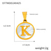 Wholesale Women Jewelry Titanium Steel Round Pendant Necklace Inlaid With White Shell And English Letters Electroplated