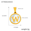 Wholesale Women Jewelry Titanium Steel Round Pendant Necklace Inlaid With White Shell And English Letters Electroplated