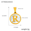 Wholesale Women Jewelry Titanium Steel Round Pendant Necklace Inlaid With White Shell And English Letters Electroplated