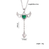 Wholesale Women Light Luxury Copper Heart Shape Necklace With Mixed Gemstone Inlay And Electroplating Treatment