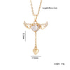 Wholesale Women Light Luxury Copper Heart Shape Necklace With Mixed Gemstone Inlay And Electroplating Treatment