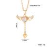 Wholesale Women Light Luxury Copper Heart Shape Necklace With Mixed Gemstone Inlay And Electroplating Treatment