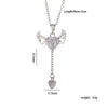 Wholesale Women Light Luxury Copper Heart Shape Necklace With Mixed Gemstone Inlay And Electroplating Treatment