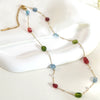 Wholesale Women Light Luxury Geometric Stainless Steel Gold Plated Beaded Necklace