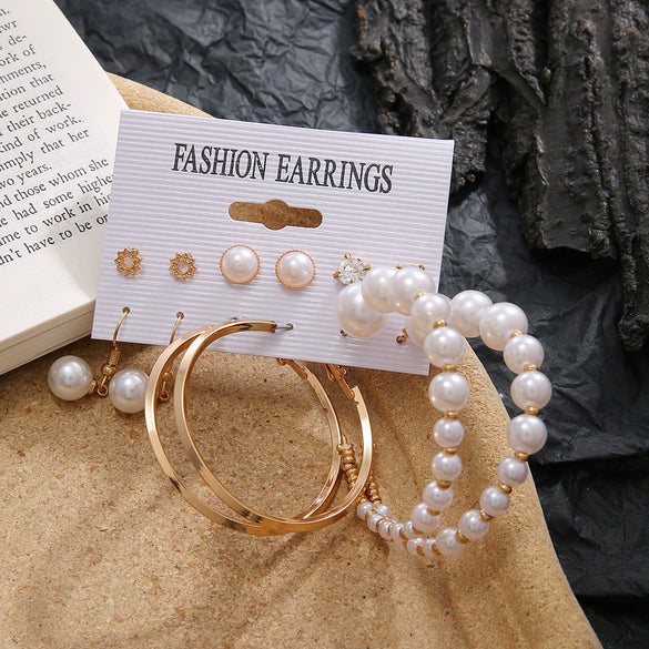 Wholesale Women Metal Crystal Inlaid Geometric Exaggerated Rock Fashion Ol Earrings