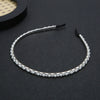 Wholesale Women Metal Handwrapped Narrow Headband Set With Pearl Rhinestone Electroplated Natural Style