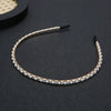 Wholesale Women Metal Handwrapped Narrow Headband Set With Pearl Rhinestone Electroplated Natural Style