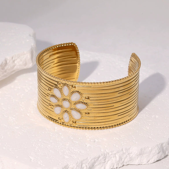 Wholesale Women Simple Geometric Gold Plated Stainless Steel Bracelet