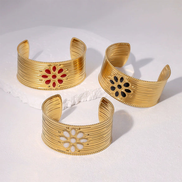 Wholesale Women Simple Geometric Gold Plated Stainless Steel Bracelet