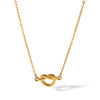 Wholesale Women Simple Heart Pattern Titanium Steel And Stainless Steel Necklace With Gold Plated O Chain And Knot Design Vacuum Real Gold Electroplating In Pvd Furnace