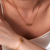 Wholesale Women Simple Heart Pattern Titanium Steel And Stainless Steel Necklace With Gold Plated O Chain And Knot Design Vacuum Real Gold Electroplating In Pvd Furnace