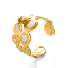 Wholesale Women Stainless Steel Geometric Round Opening Gold Plated Ring