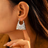 Wholesale Women Stainless Steel Gold Plated Geometric Minimalist Hollow Pattern Earrings