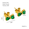 Wholesale Women 316L Stainless Steel 18K Zircon Inlaid Bow Earrings