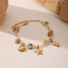 Wholesale Women Titanium Steel Animal Zodiac Starfish Shell Stitching Electroplating Vacuum Plating Manual Necklace
