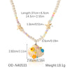 Wholesale Women Titanium Steel Animal Zodiac Starfish Shell Stitching Electroplating Vacuum Plating Manual Necklace