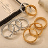Wholesale Women 316L Stainless Steel Gold Plated Elastic Stripe Goose Throat Bracelet With Simple Geometric Style
