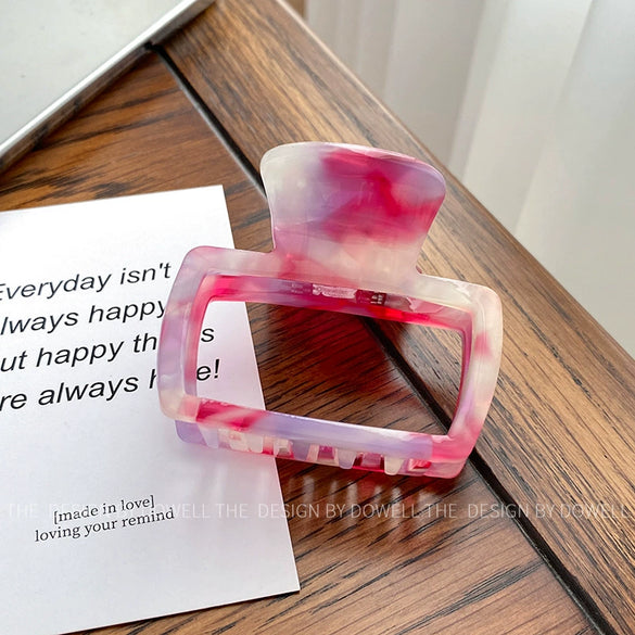 Wholesale Women's Acetate Square Hollow Simple Retro Clip Back Hair Tie Shark Clip Hairpin