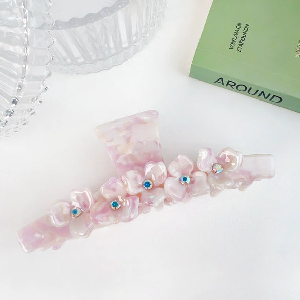 Wholesale Women's Acetic Acid Diamond Hair Accessories Mori Retro Style Grab Clip