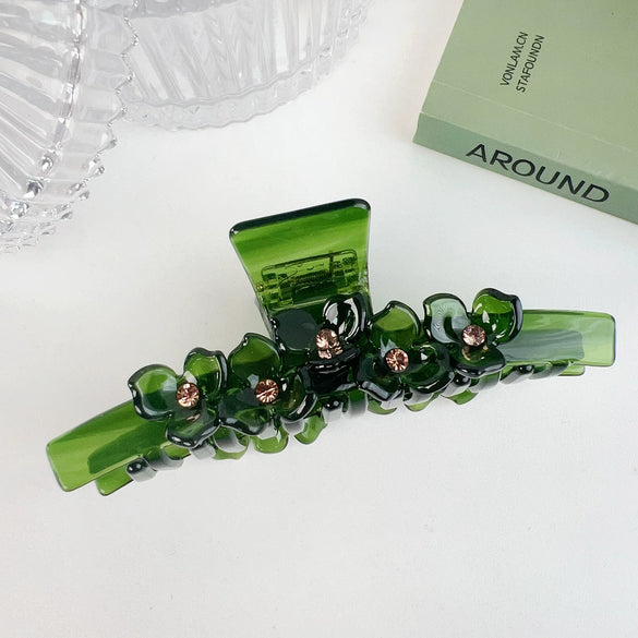 Wholesale Women's Acetic Acid Diamond Hair Accessories Mori Retro Style Grab Clip