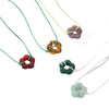 Wholesale Women's Acrylic Alloy Electroplated Five Leaf Clover And Flower Pendant Necklace In Sweet And Cool Style