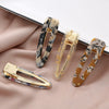 Wholesale Women's Acrylic Duckbill Clip Hair Accessories With Gold Inlaid And Marble Effect