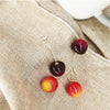 Wholesale Women's Acrylic Fruit Shaped Electroplated Cherry Earrings Simple Design