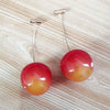 Wholesale Women's Acrylic Fruit Shaped Electroplated Cherry Earrings Simple Design