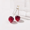 Wholesale Women's Acrylic Fruit Shaped Electroplated Cherry Earrings Simple Design