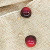 Wholesale Women's Acrylic Fruit Shaped Electroplated Cherry Earrings Simple Design