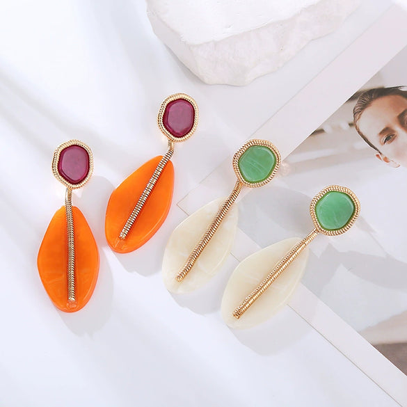 Wholesale Women's Acrylic Geometric Polished Exaggerated Earrings
