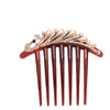 Wholesale Women's Acrylic Hair Accessories With Pearl And Rhinestone Leafshaped Electroplated Hair Comb And Hair Pin